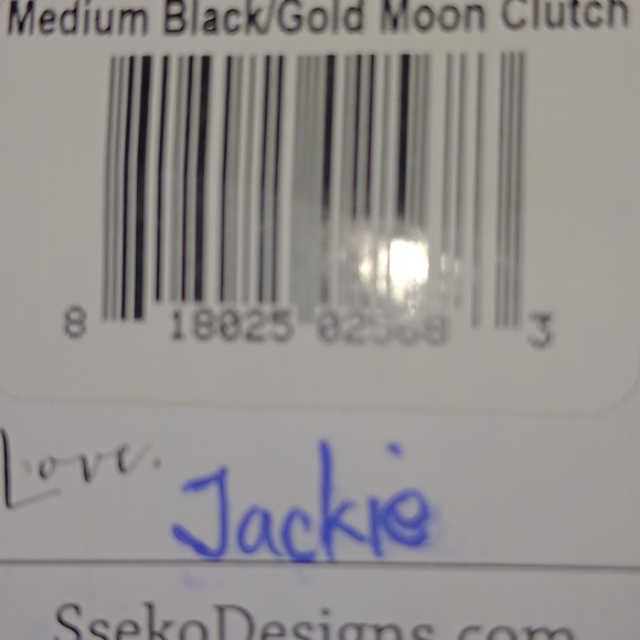 NWT SSEKO MOON CLUTCH BLACK AND GOLD MEDIUM - Picture 5 of 5